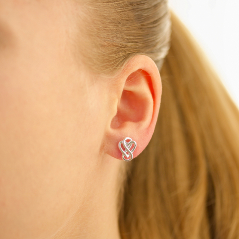 sydän ääretön-merkki korvarenkaat  hopea - Amoré