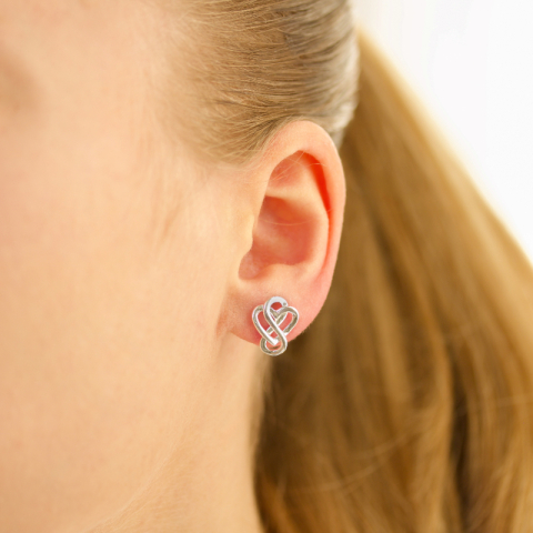 sydän ääretön-merkki korvarenkaat  hopea - Amoré