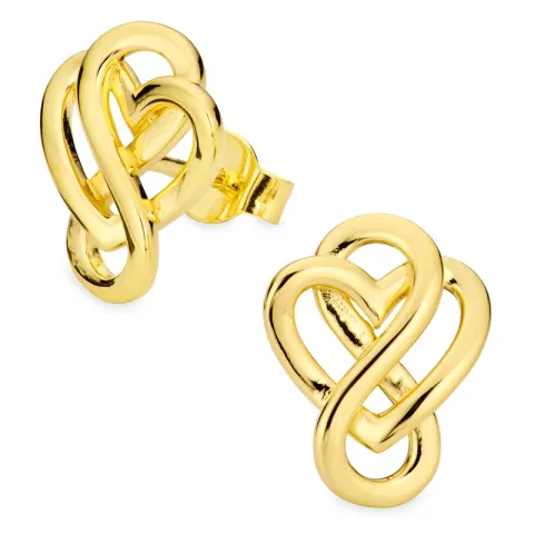 sydän ääretön-merkki korvarenkaat  kullattu hopea - Amoré