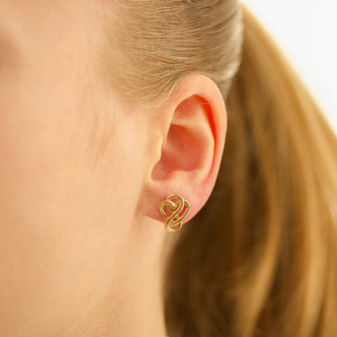 sydän ääretön-merkki korvarenkaat  kullattu hopea - Amoré