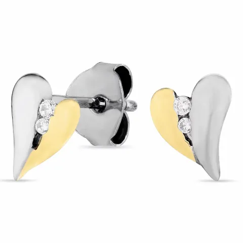 Dark Harmony sydän korvarenkaat  musta rodinoitu hopea kullattua hopeaa