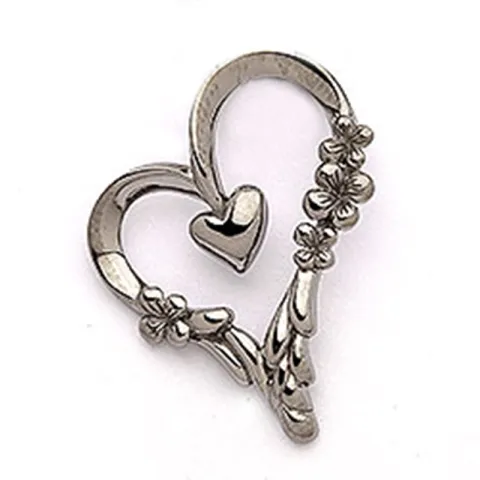 Dark Harmony sydän riipus  musta rodinoitu hopea