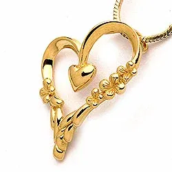 Sydän riipus  kullattua hopeaa