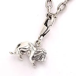 Leijona charm oksidoitua sterlinghopeaa
