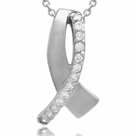 Rusetti setti korvakorut ja kaulaketjut  hopeaa valkoinen zirkoni