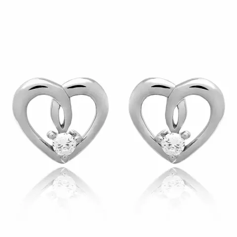 Sydän setti korvakorut ja kaulaketjut  hopea valkoinen zirkoni