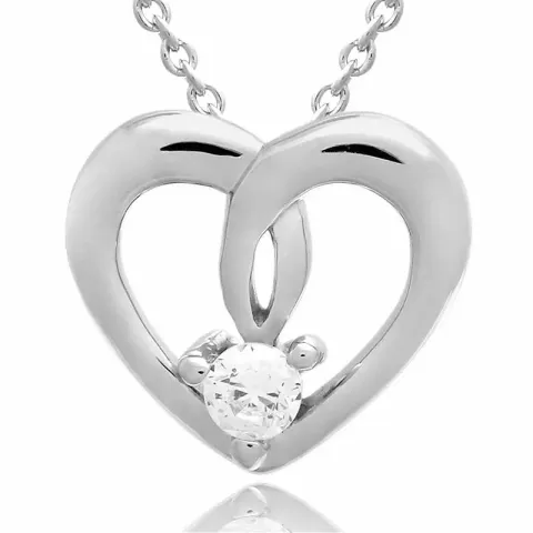 Sydän setti korvakorut ja kaulaketjut  hopea valkoinen zirkoni