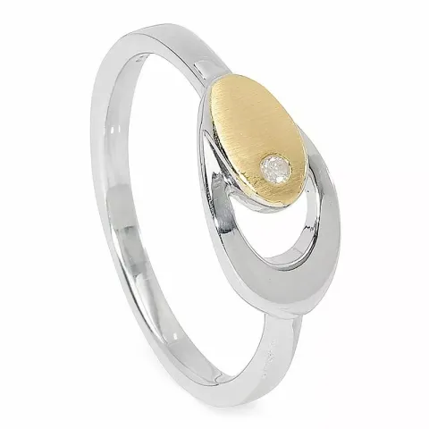 Abstrakti sormus hopeaa kullattua hopeaa