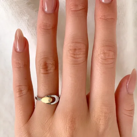 Abstrakti sormus hopeaa kullattua hopeaa