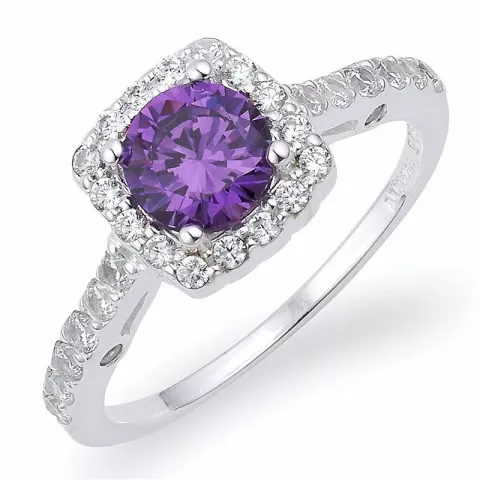 lila zirkoni sormus hopeaa