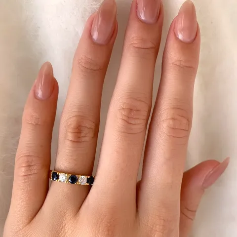 näytepakkaukset sininen zirkoni alianssisormus kullattua hopeaa