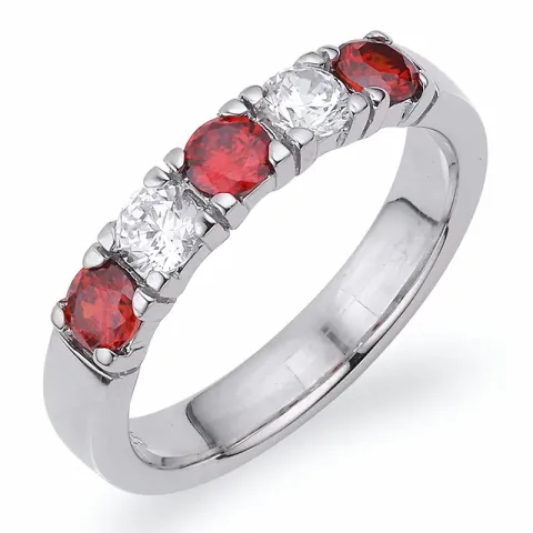 näytepakkaukset punainen zirkoni alianssisormus hopeaa