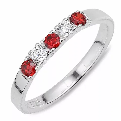 Ihastuttavia punainen zirkoni sormus hopeaa