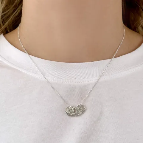 Syntymäkukka kesäkuuta ruusu riipus  hopeaa