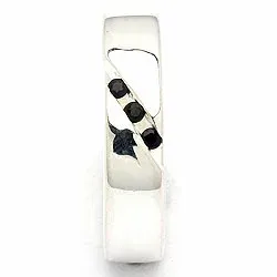 Elegantti sininen safiiri sormus hopeaa