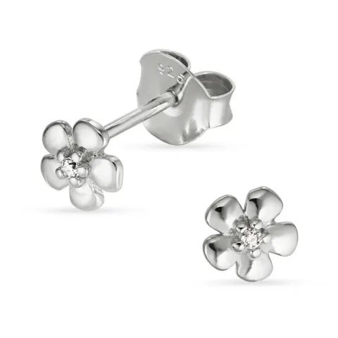 kukka nappikorvakorut  hopea