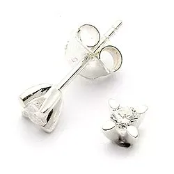 5 mm solitaire-nappikorvakorut hopeaa