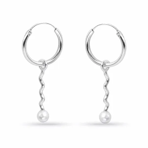 pitkät helmi rengas  hopea