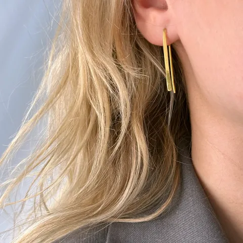 pitkät korvarenkaat  kullattu hopea