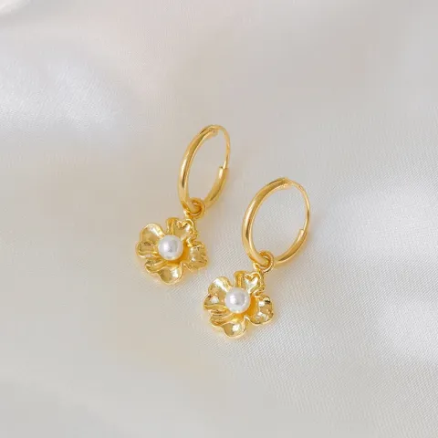 kukka helmi rengas  kullattu hopea