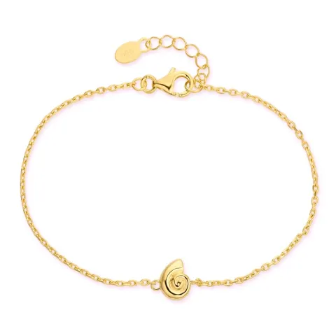 simpukka rannekoru kullattua hopeaa