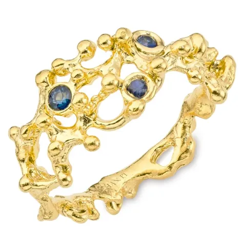 synteettinen spinelli sormus kullattua hopeaa