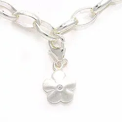 Kukka charm rodinoitua hopeaa