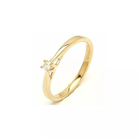 Yksinkertainen timantti kulta sormus 14 karaatin kultaa 0,05 ct