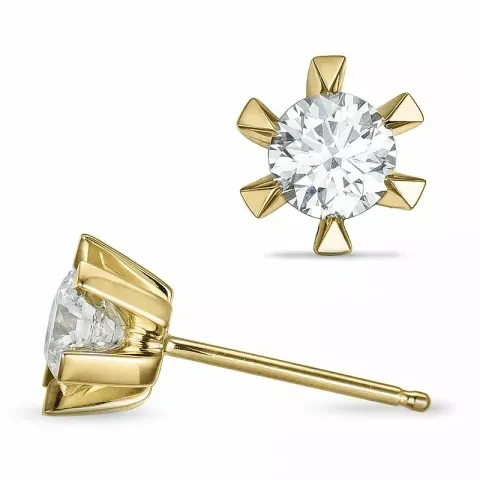 2 x 0,40 ct solitaire-nappikorvakorut 14 karaatin kultaa kanssa timantti