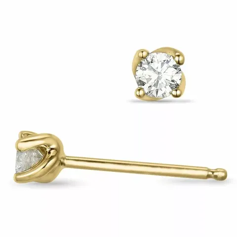 2 x 0,20 ct solitaire-nappikorvakorut 14 karaatin kultaa kanssa timantti