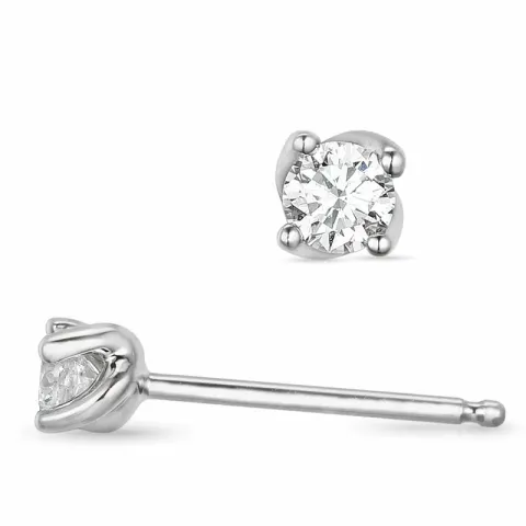 2 x 0,10 ct solitaire-nappikorvakorut 14 karaatin valkokultaa kanssa timantti