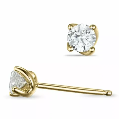 2 x 0,20 ct solitaire-nappikorvakorut 14 karaatin kultaa kanssa timantti