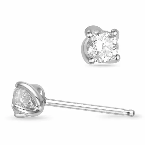 2 x 0,20 ct solitaire-nappikorvakorut 14 karaatin valkokultaa kanssa timantti