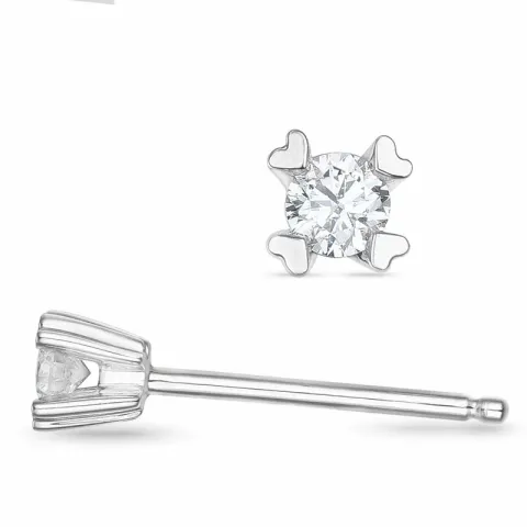 2 x 0,05 ct solitaire-nappikorvakorut 14 karaatin valkokultaa kanssa timantti