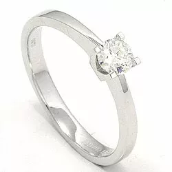 yksinkertainen timantti valkokultasormus 14 karaatin valkokultaa 0,30 ct