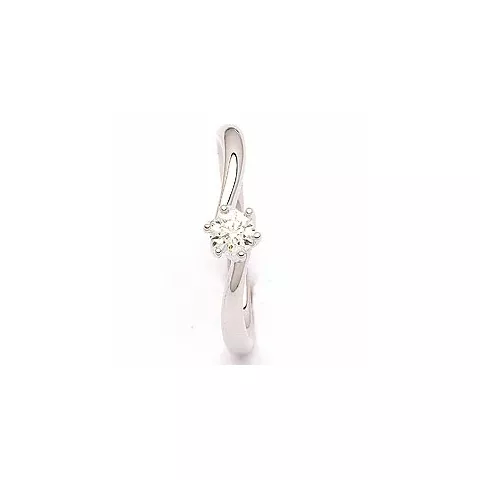 Yksinkertainen timantti valkokultasormus 14 karaatin valkokultaa 0,20  ct