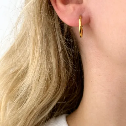 18 mm rengaskorvakorut  kullattua hopeaa