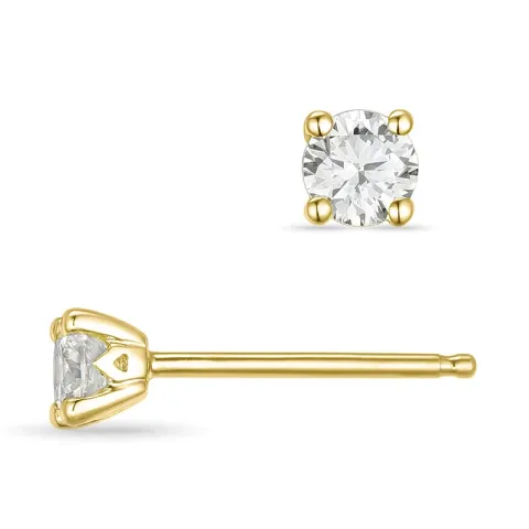 2 x 0,20 ct solitaire-nappikorvakorut 14 karaatin kultaa kanssa timantti