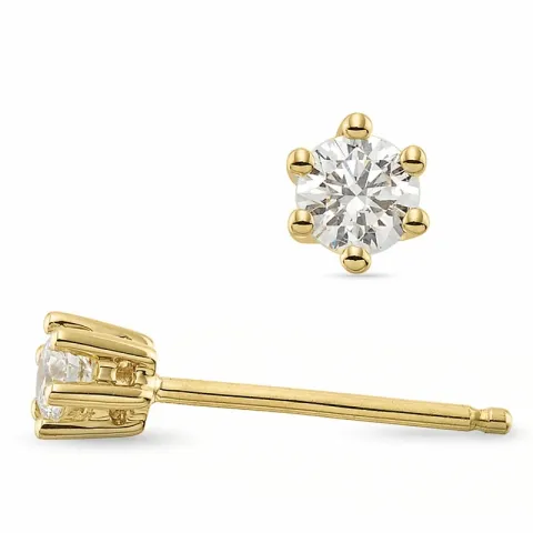2 x 0,10 ct solitaire-nappikorvakorut 14 karaatin kultaa kanssa timantti