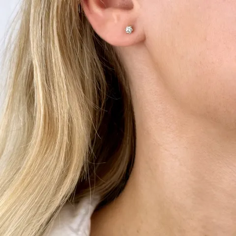 2 x 0,10 ct solitaire-nappikorvakorut 14 karaatin kultaa kanssa timantti