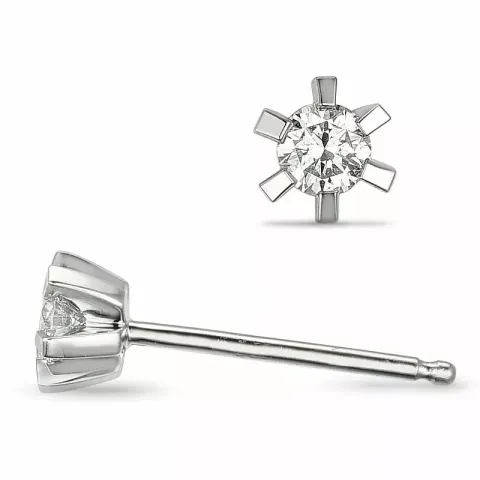2 x 0,10 ct solitaire-nappikorvakorut 14 karaatin valkokultaa kanssa timantti