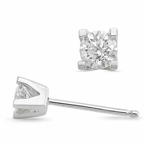 2 x 0,20 ct solitaire-nappikorvakorut 14 karaatin valkokultaa kanssa timantti