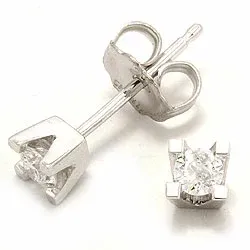 2 x 0,10 ct solitaire-nappikorvakorut 14 karaatin valkokultaa