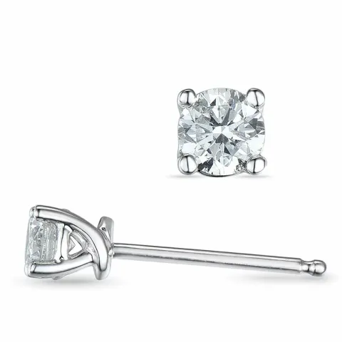 2 x 0,20 ct solitaire-nappikorvakorut 14 karaatin valkokultaa kanssa timantti