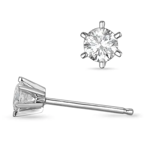 2 x 0,30 ct solitaire-nappikorvakorut 14 karaatin valkokultaa kanssa timantti