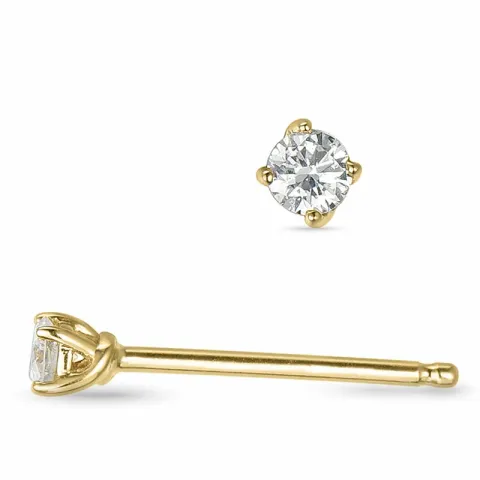 2 x 0,10 ct solitaire-nappikorvakorut 14 karaatin kultaa kanssa timantti
