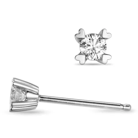 2 x 0,20 ct solitaire-nappikorvakorut 14 karaatin valkokultaa kanssa timantti