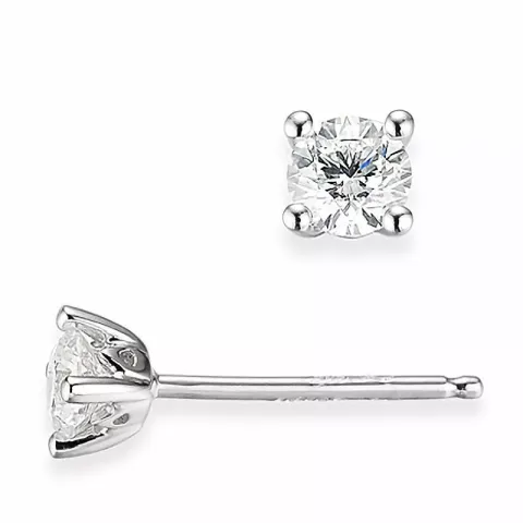 2 x 0,20 ct solitaire-nappikorvakorut 14 karaatin valkokultaa kanssa timantti
