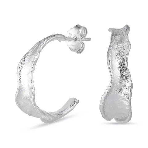 22 mm rengaskorvakorut  hopea - Lumé Etched