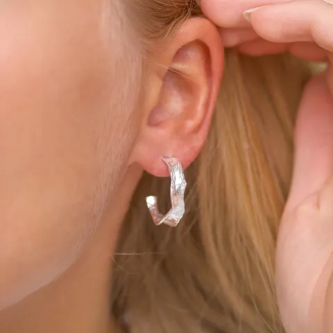 22 mm rengaskorvakorut  hopea - Lumé Etched